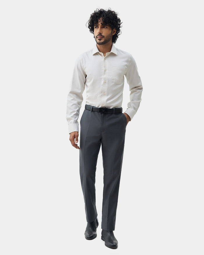 Dark Grey Solid Trouser - Tudor
