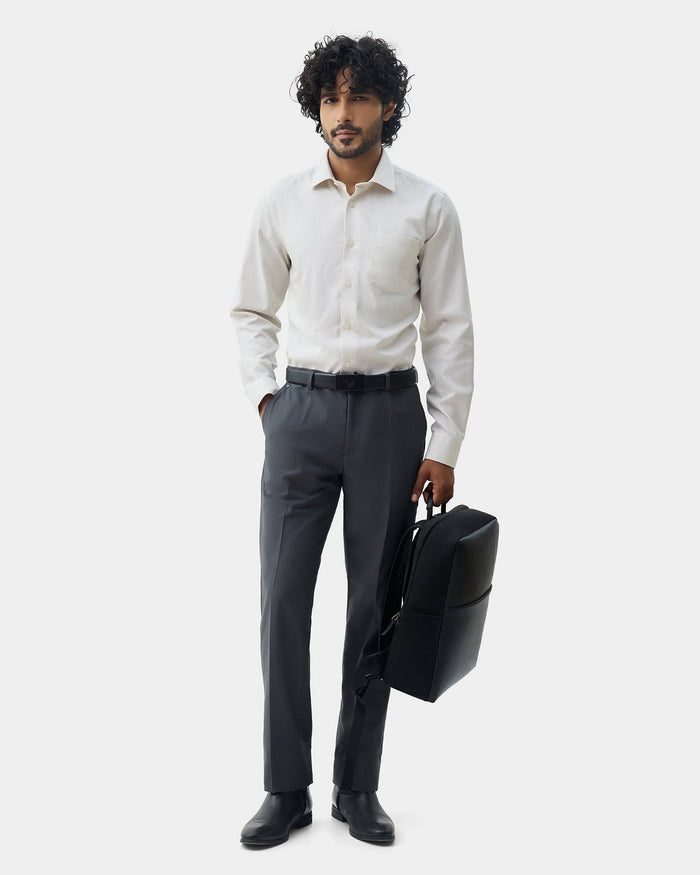 Dark Grey Solid Trouser - Tudor