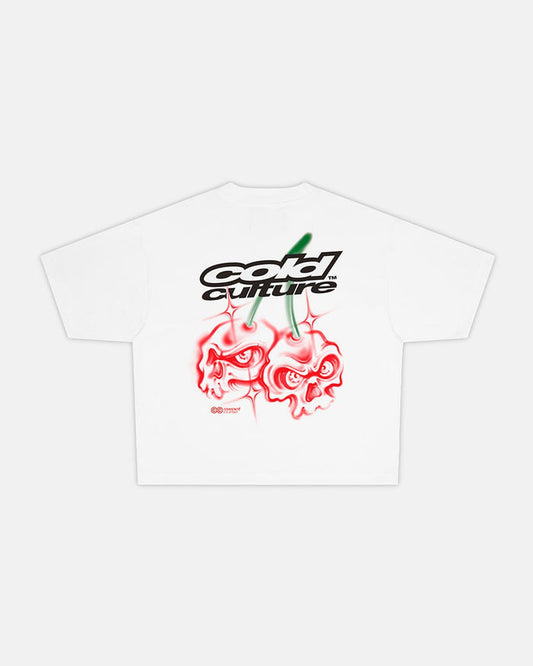 DEAD SWEET TEE WHITE - white graphic print tee, back view - Cold Culture