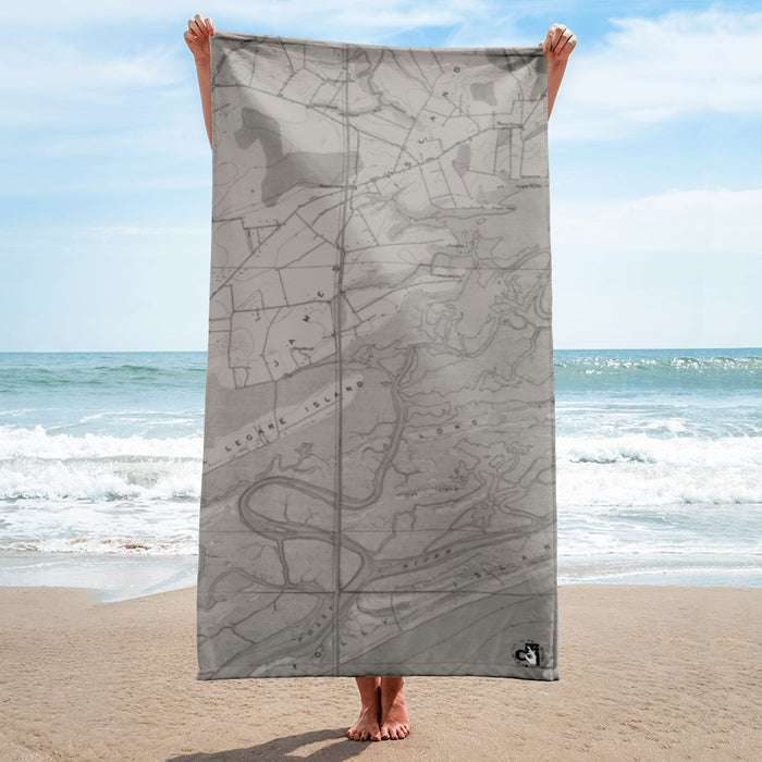 Descendants of the Island JI Map Heather Grey Towel