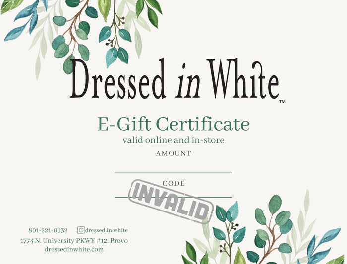 Electronic gift certificate image.
