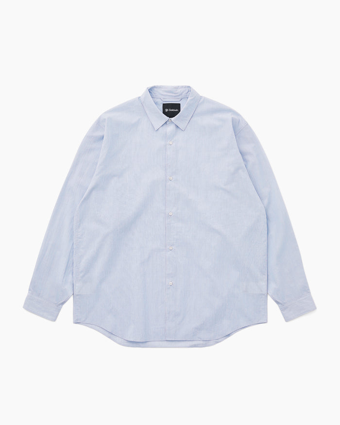 Fine Cotton Seersucker Striped Shirt Saxe