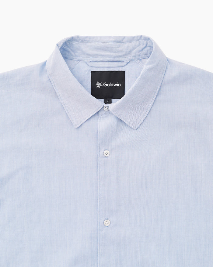 Fine Cotton Seersucker Striped Shirt Saxe