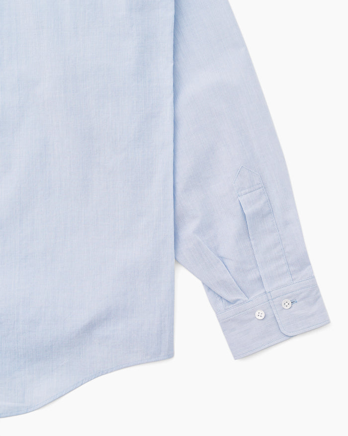 Fine Cotton Seersucker Striped Shirt Saxe