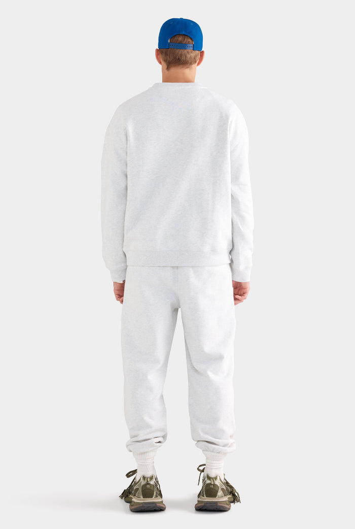 Fleece Track Crewneck - Light Grey Marl