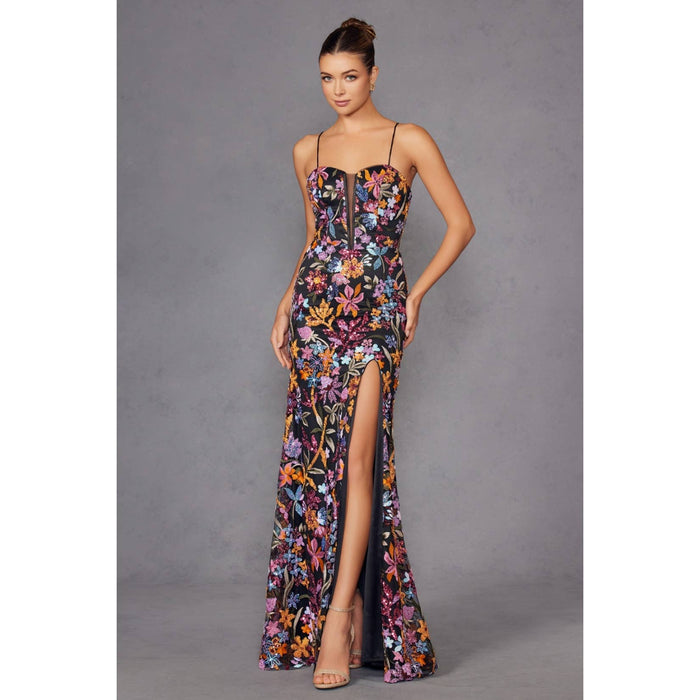 FLORAL EMBROIDERED GOWN