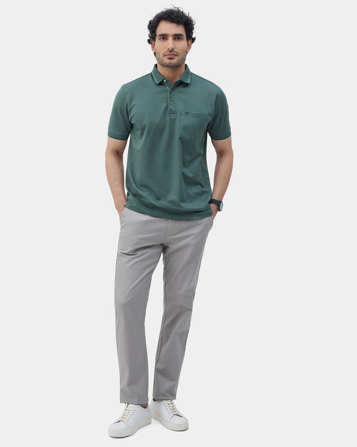 Forest Green Textured Polo - Bomi
