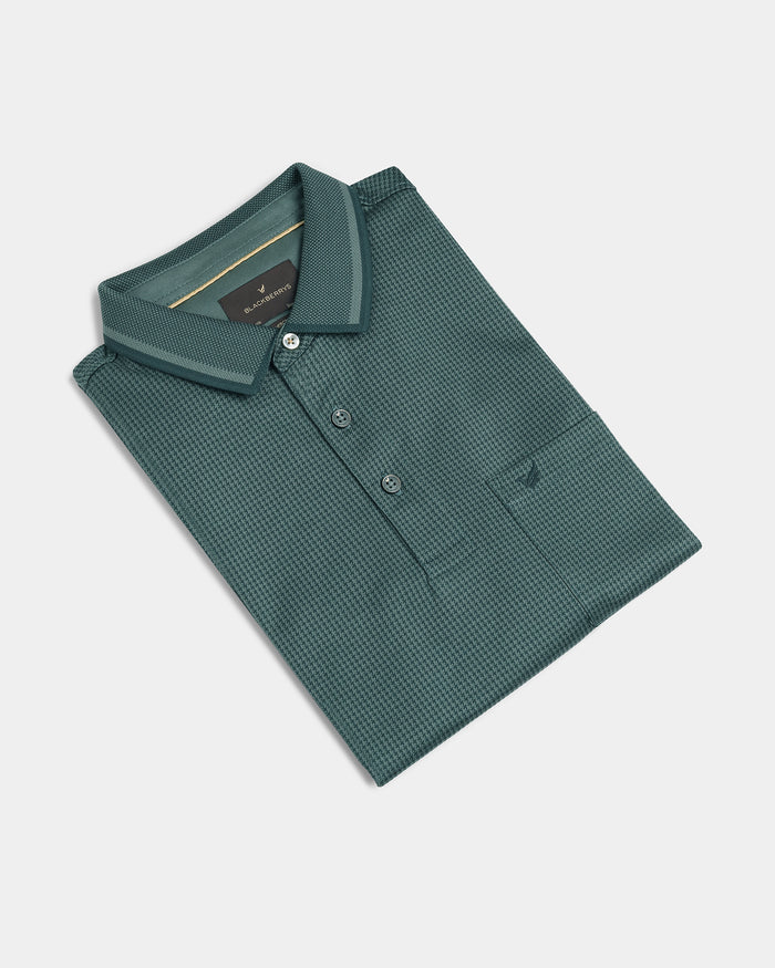 Forest Green Textured Polo - Bomi