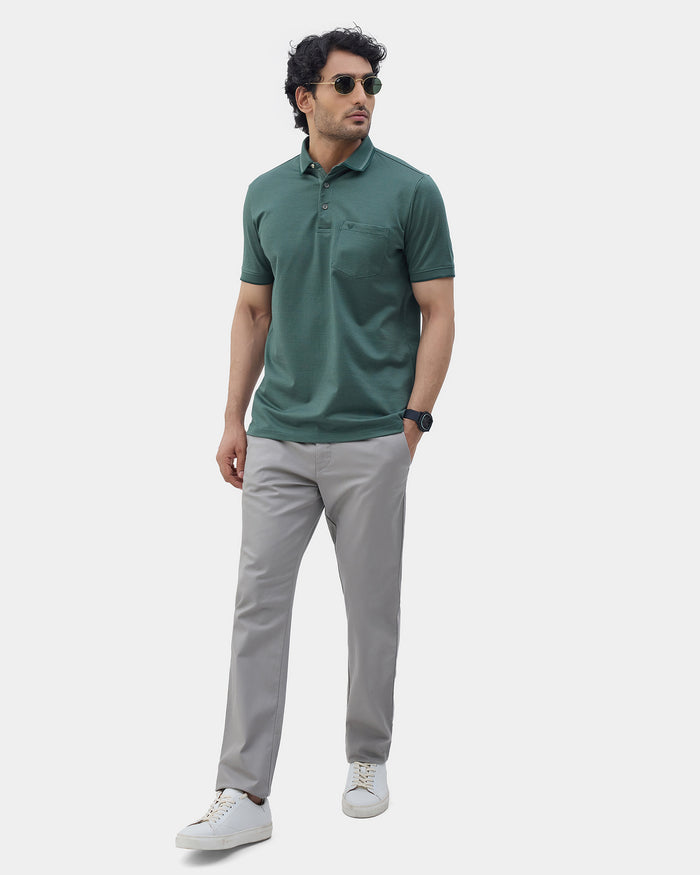 Forest Green Textured Polo - Bomi