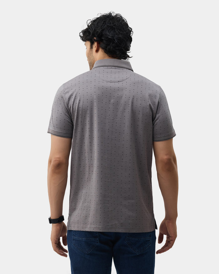 Front Gray Printed Polo - Kima