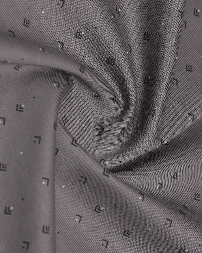 Front Gray Printed Polo - Kima