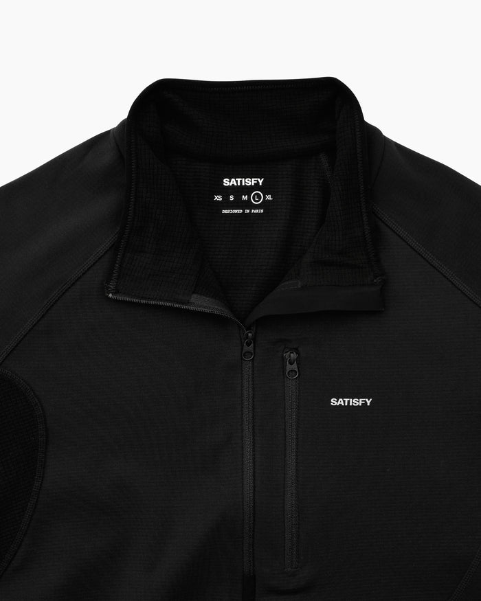 FuzzFleece™ Grid Half-Zip Black