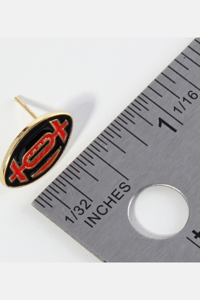 GameDay Dipped Football Stud Earrings-Red