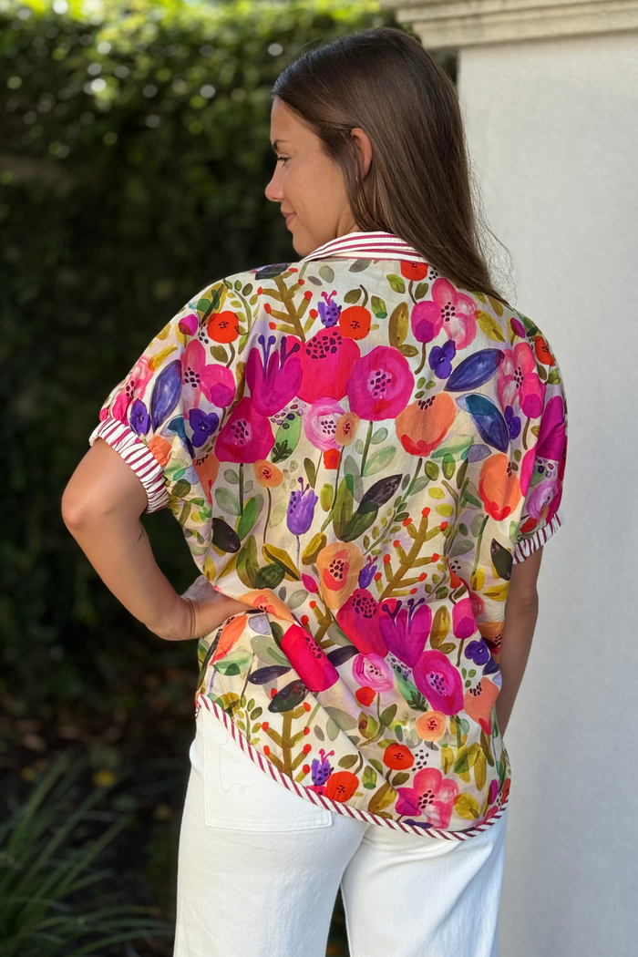 Garden Gala Mock-Neck Top in Fuchsia