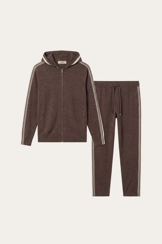 Giancarlo Hooded Zip Set Brown
