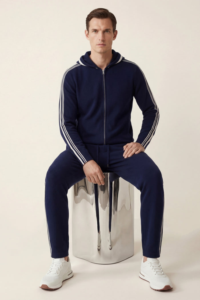 Giancarlo Hooded Zip Set Navy