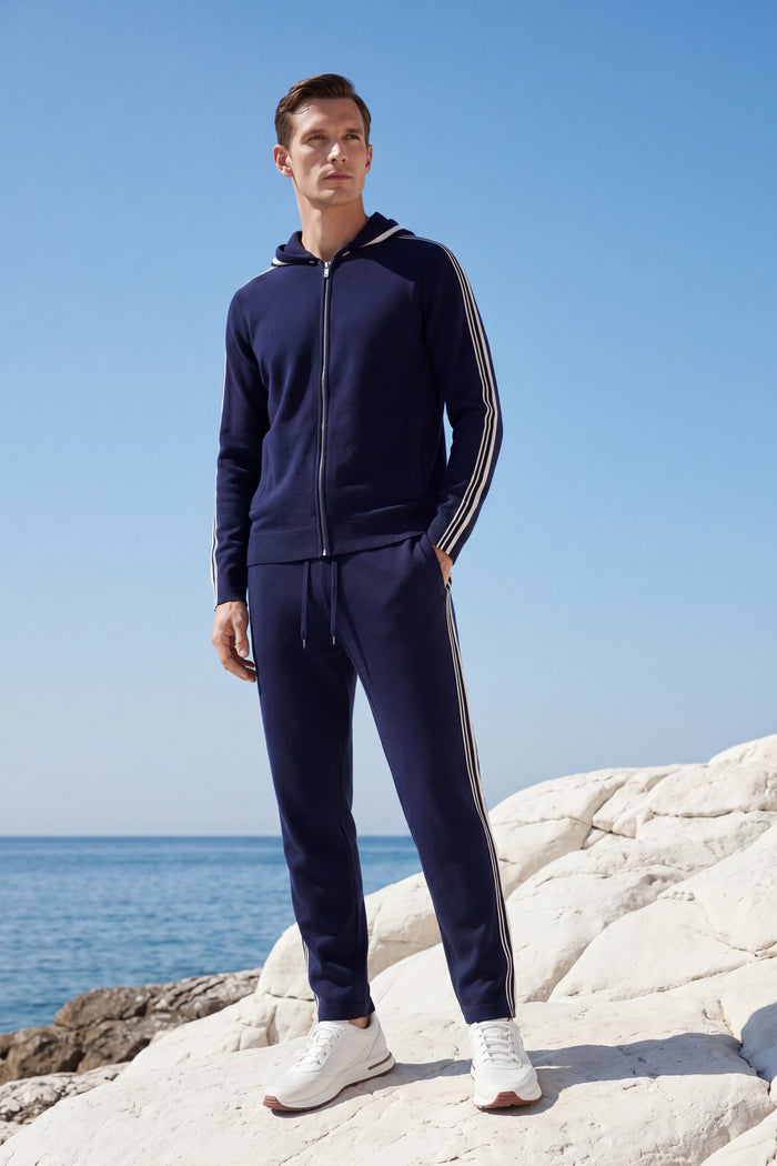 Giancarlo Hooded Zip Set Navy