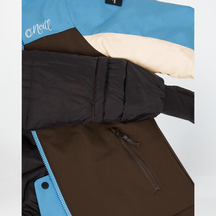 Girl's Cruz Triple Snow Jacket - Coffee Bean Colour Block