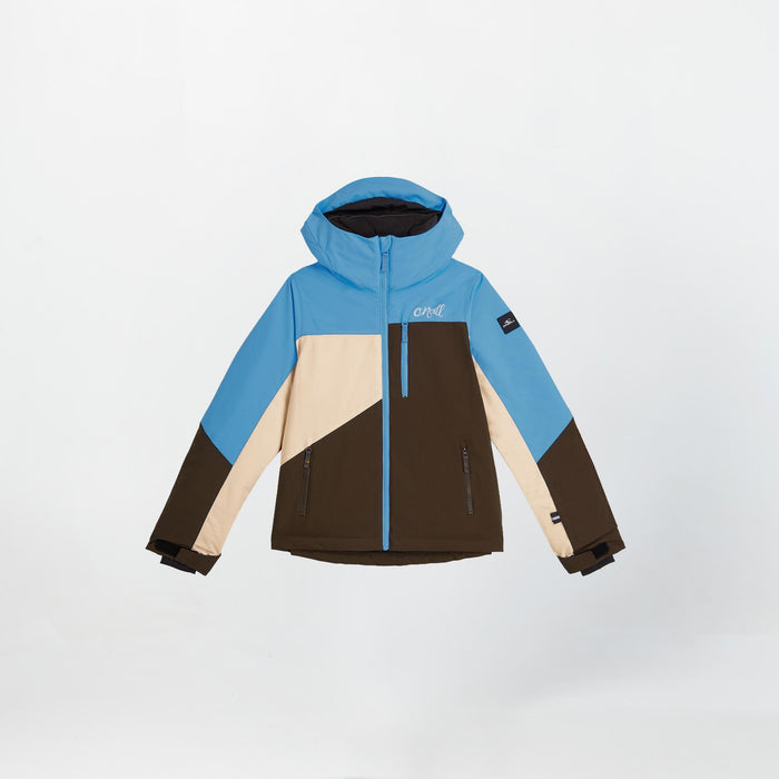 Girl's Cruz Triple Snow Jacket - Coffee Bean Colour Block