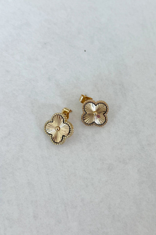Gorgeous Gold Clover Stud, earring, earrings, jewelry, adeline boutique, dallas boutique, boutique