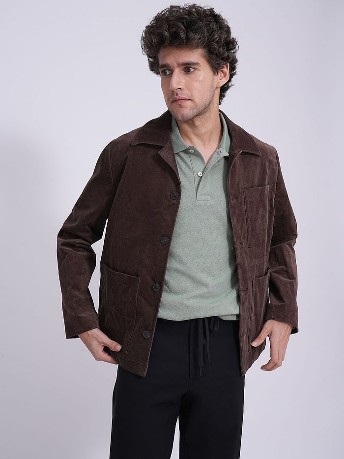 Green Jacquard Organic Cotton Polo