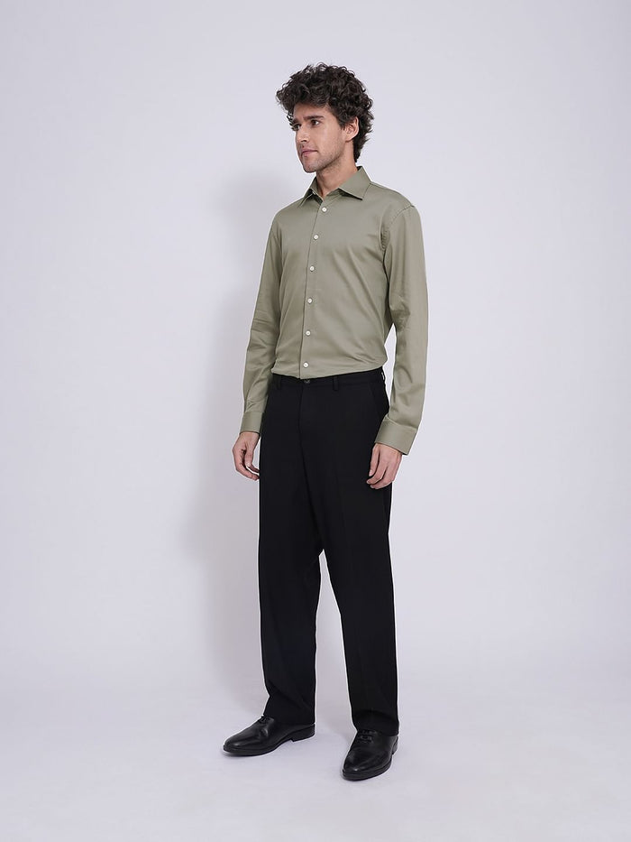 Green Organic Cotton Slim Fit Shirt