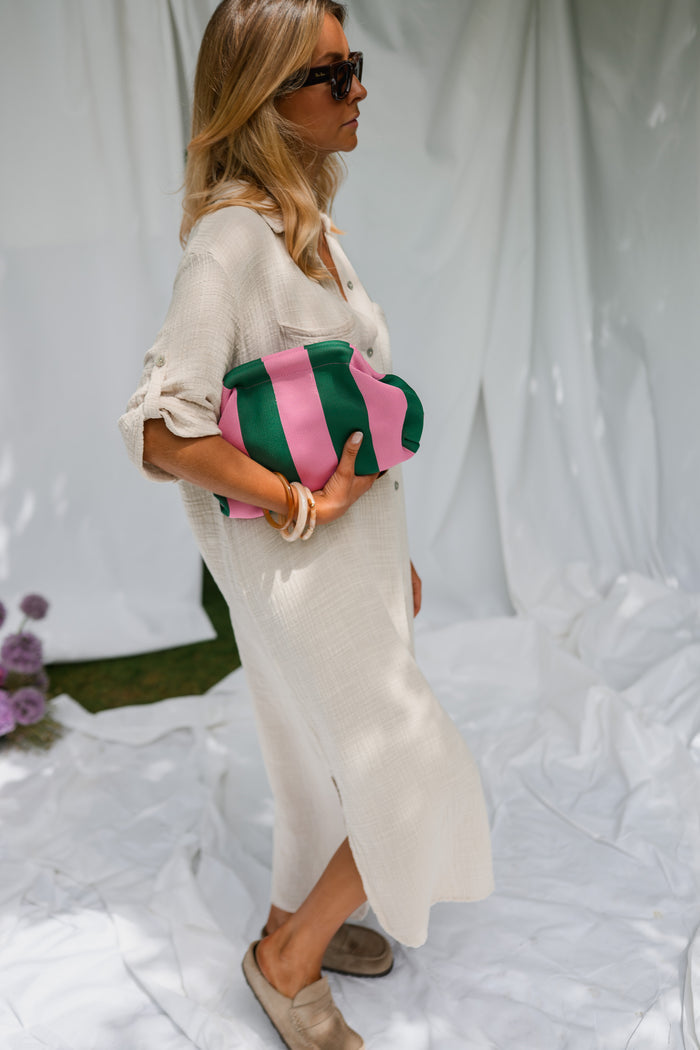 Green Striped Arabella Bag