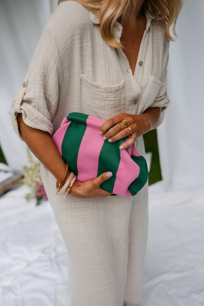 Green Striped Arabella Bag