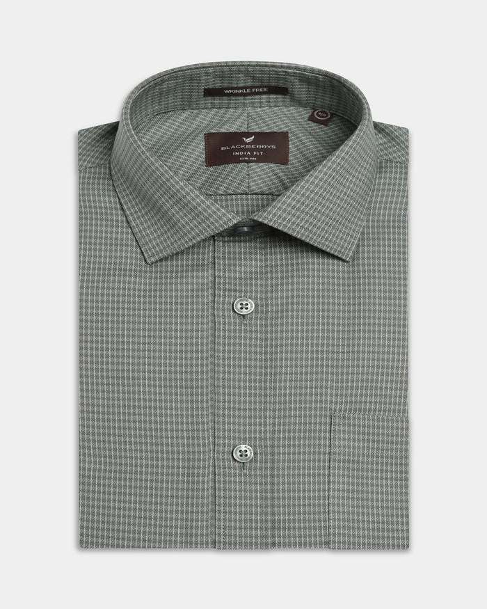 Green Textured Shirt - Rivon