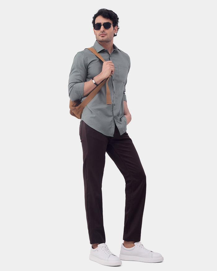 Green Textured Shirt - Rivon