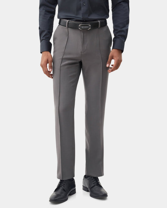 Grey Solid Trouser - Benjin