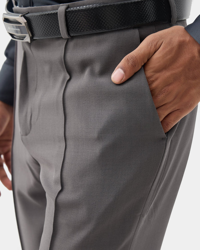 Grey Solid Trouser - Benjin