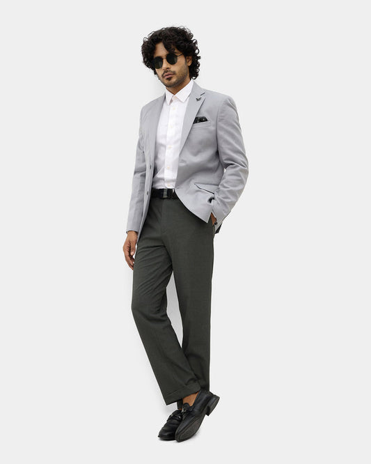 Grey Solid Trouser - Tony