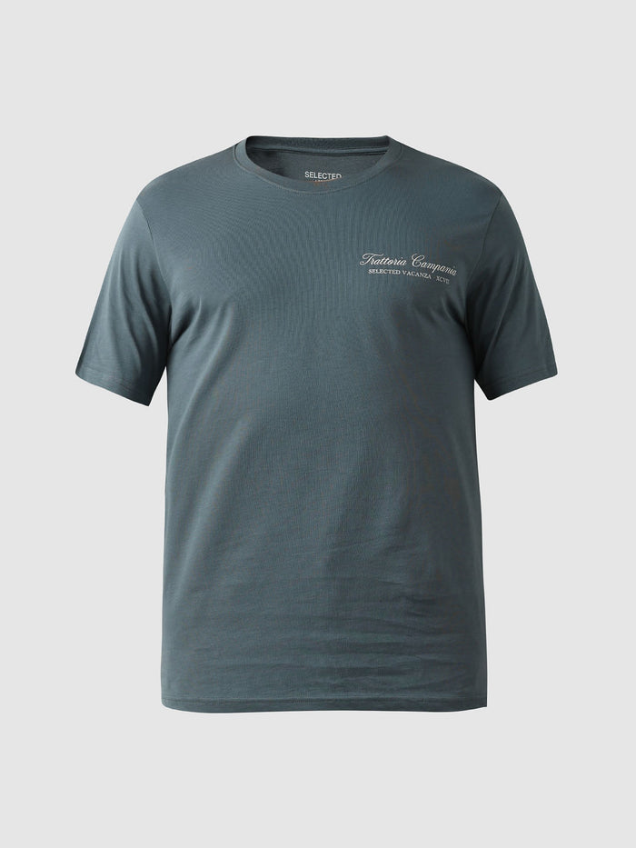 Grey Text Print Crew Neck T-shirt