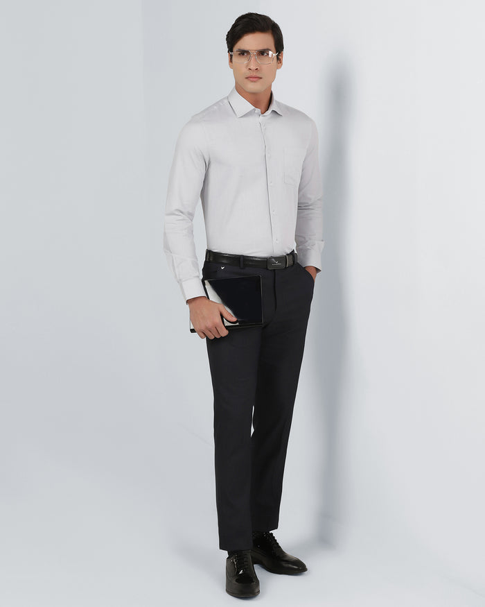 Grey Textured Shirt - Hawker