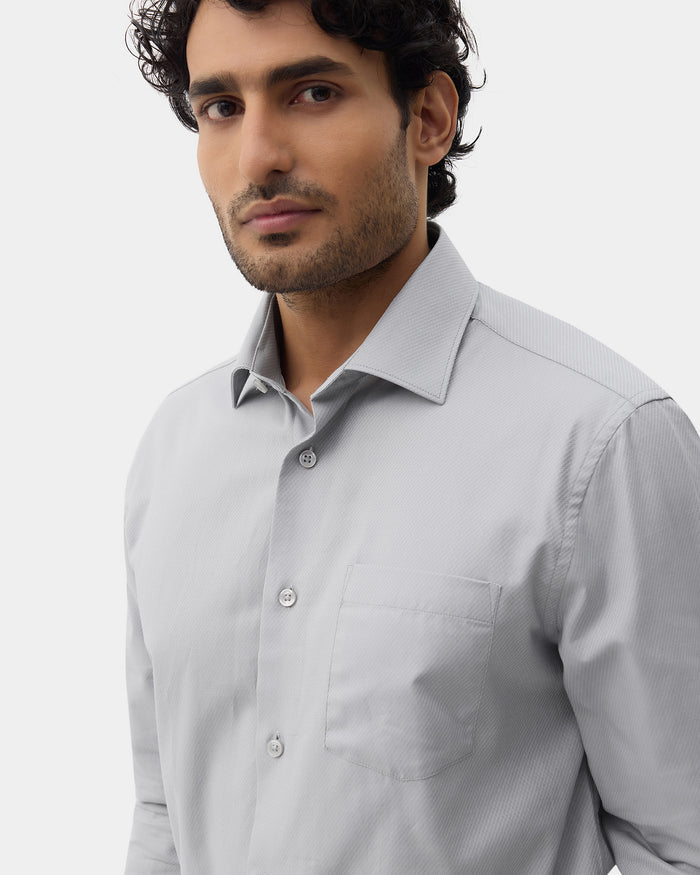 Grey Textured Shirt - Refri