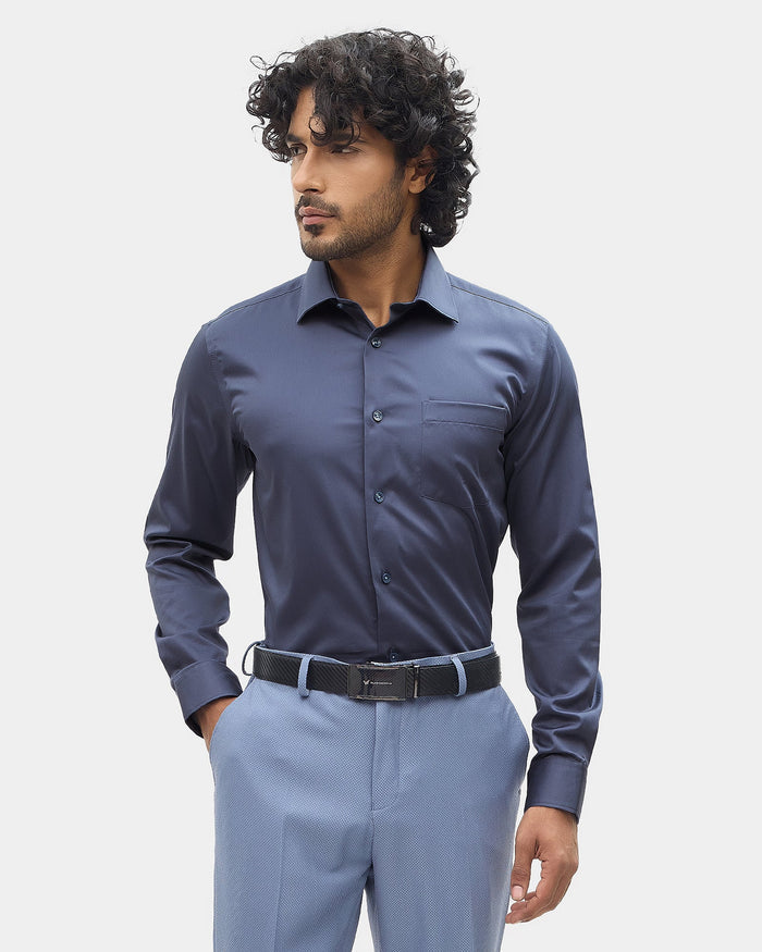 Greyish Blue Solid Shirt - Sylvia