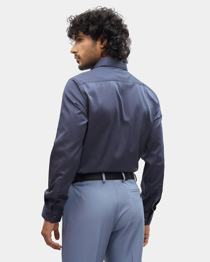 Greyish Blue Solid Shirt - Sylvia