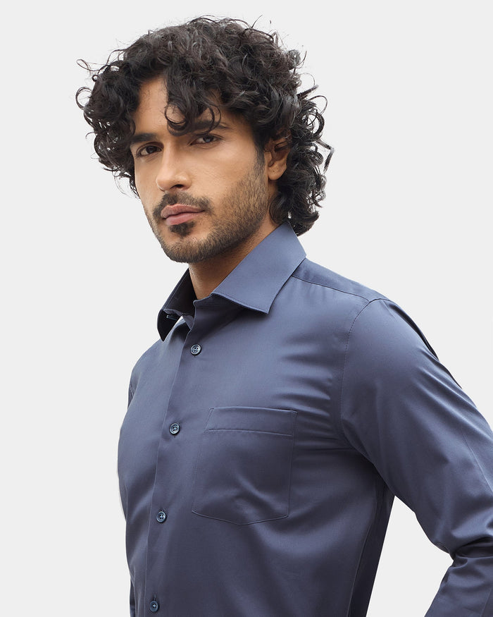 Greyish Blue Solid Shirt - Sylvia