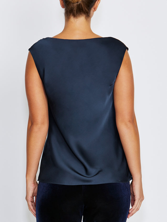 Harmony Navy Cowl Neck Top