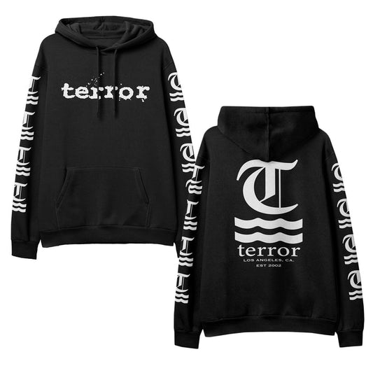 terror Hot Water Logo Black Pullover front and back