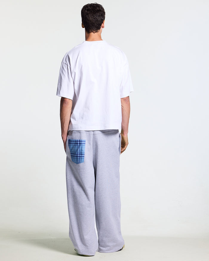 HUNTER TEE WHITE - white graphic print tee, back view on male model - Cold Culture