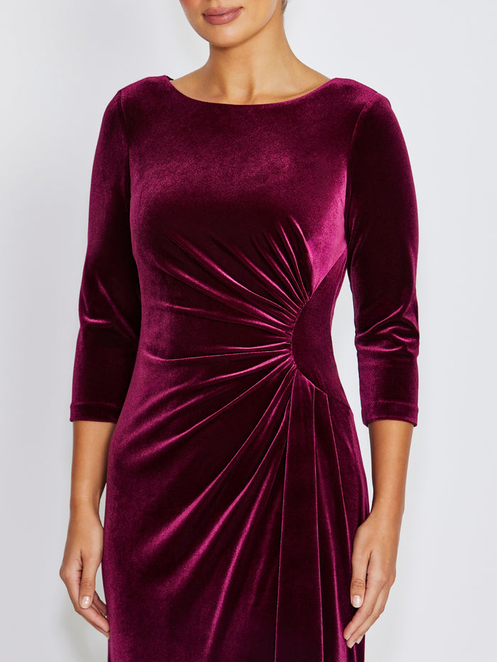 Huxley Dark Berry Velour Gown