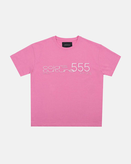 JUICY TEE PINK - pink graphic print tee, front view - Cold Culture #woman