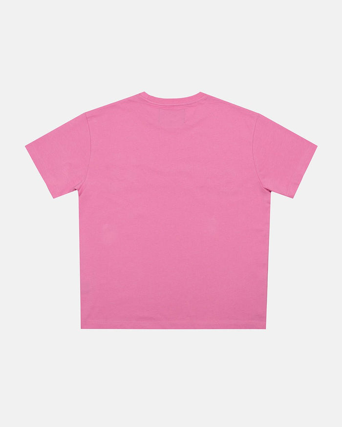 JUICY TEE PINK - pink graphic print tee, back view - Cold Culture #woman