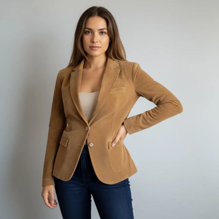 Jules Blazer Tan - Nappa Suede