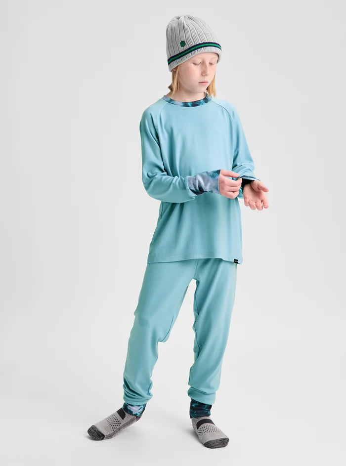 Product Image of Kids' and Toddlers' Burton Merino Wool Base Layer Set [Variant: Mineral Blue / Crumple Dye]