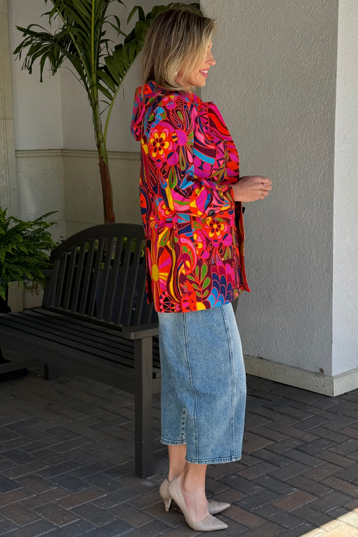 Lesley Evers Spencer Statement Coat in Shakalaka Orange