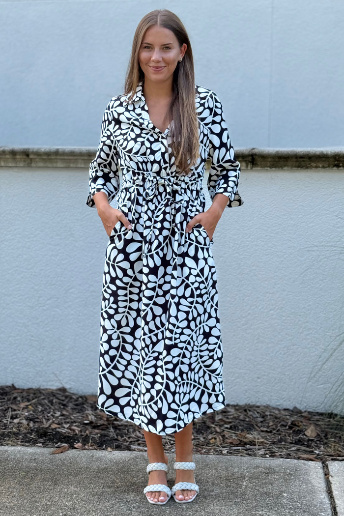 Lesley Evers The Eloise City Fern Dress in Black and White