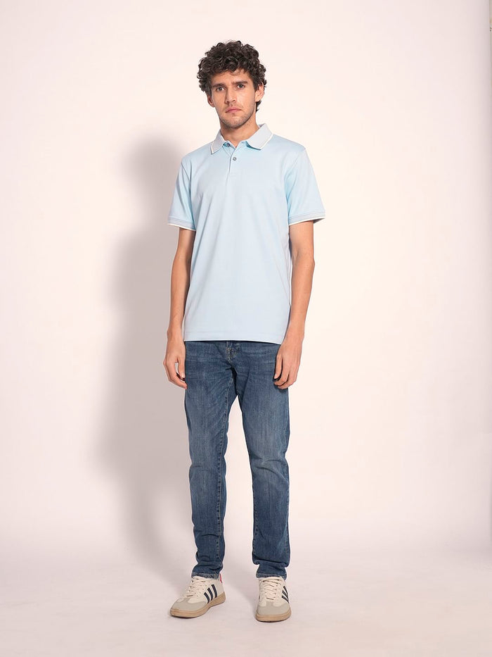 Light Blue Cotton Polo
